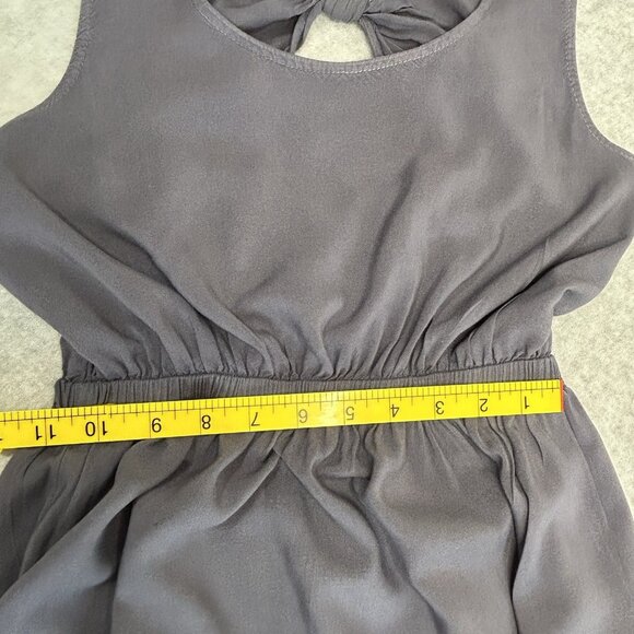 HONEY PUNCH Made in USA Slate Blue Blouson Top Small Sleeveless Keyhole Back - Picture 7 of 9